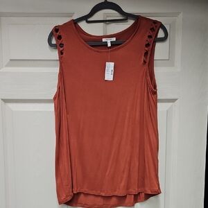 Maurices Rust Tank Top with Cutout Details